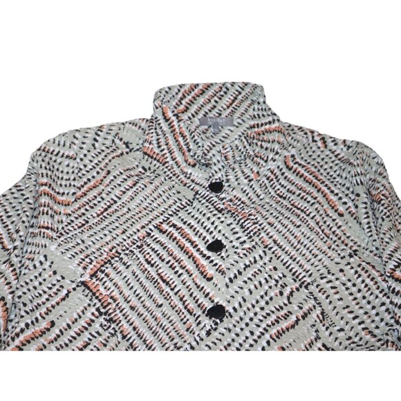 Habitat Crinkle Button Shirt Top L Lagenlook Abstract Artsy Minimalist - Picture 3 of 9